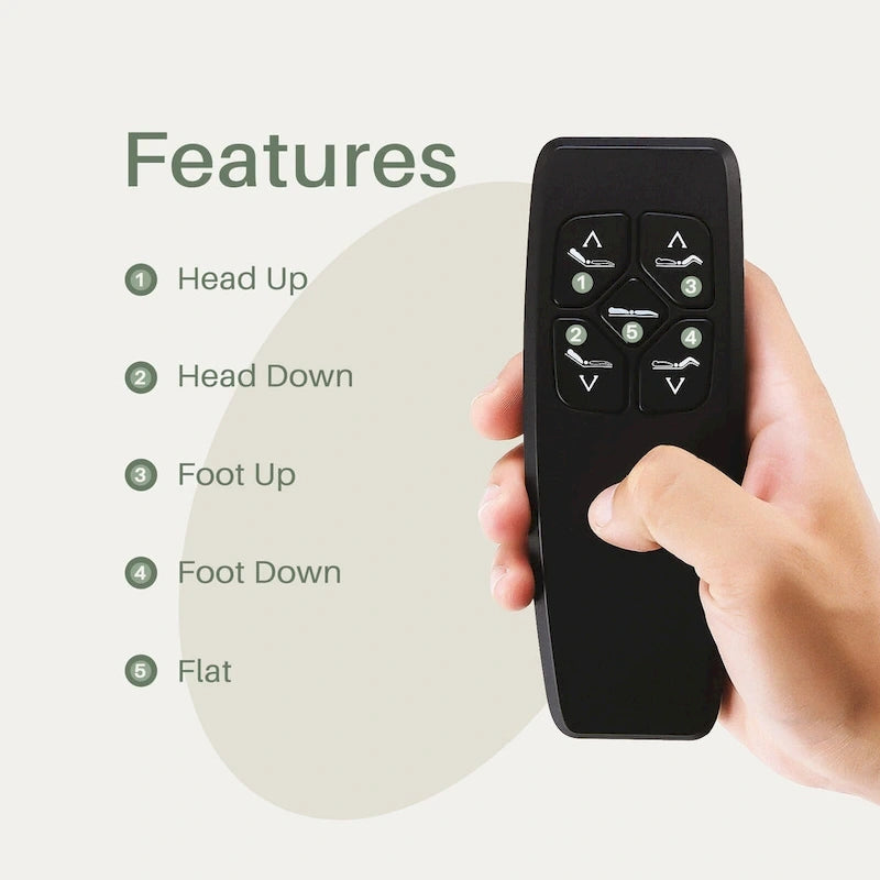 Cadre de lit ergonomique motorisé et réglable, télécommande sans fil, pour une position inclinée et un sommeil confortables