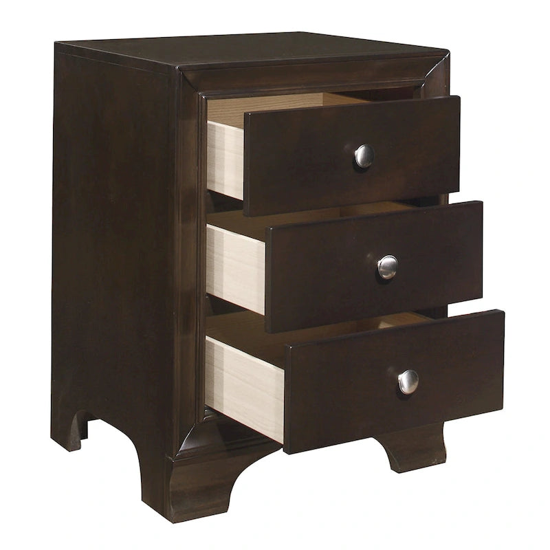 Table de chevet en bois de style transitionnel, rangement de chevet avec ports USB, table d'appoint de salon avec tiroirs, table basse