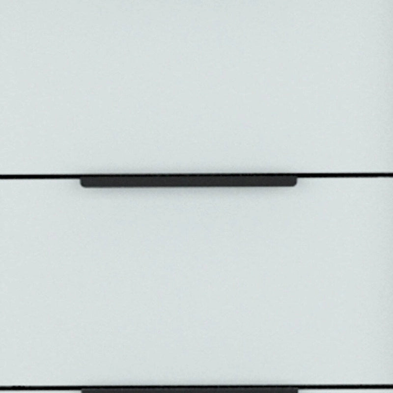 Commode moderne en bois à 5 tiroirs avec glissières et poignées en métal