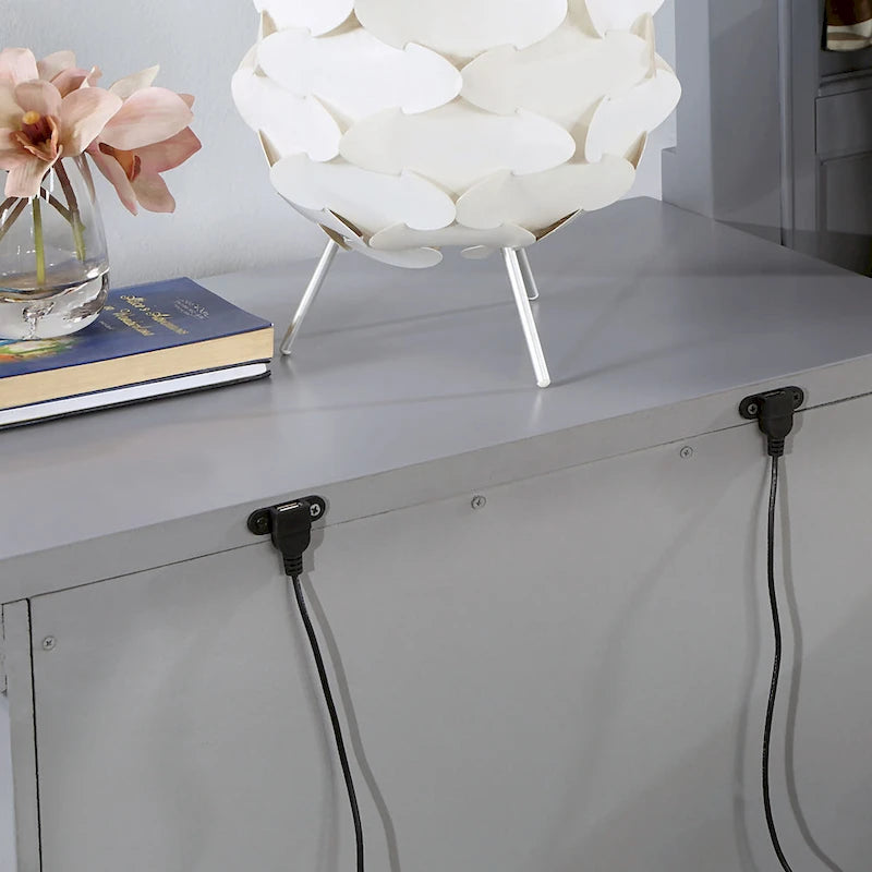 Table de chevet Saer Transitional en bois gris à 3 tiroirs par Furniture of America