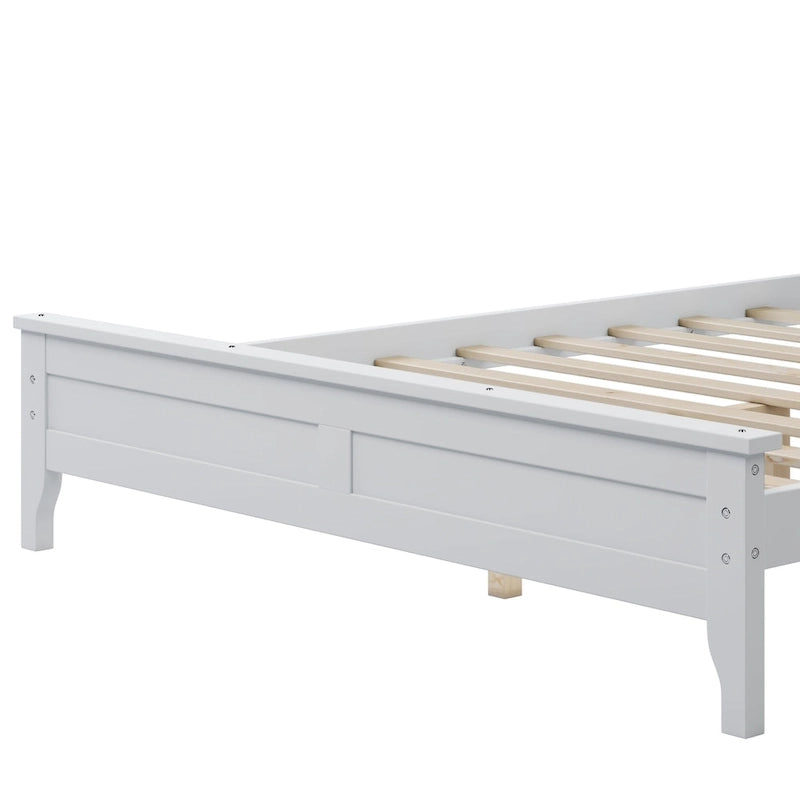 Lit plateforme moderne en bois massif blanc