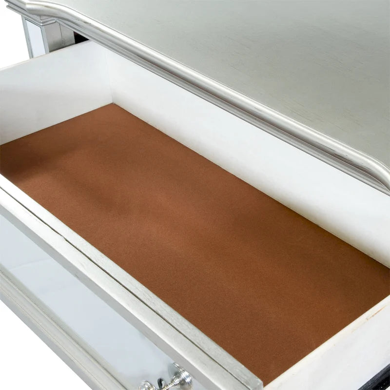 Commode à 5 tiroirs en bois massif couleur champagne Eaen Glam de Furniture of America