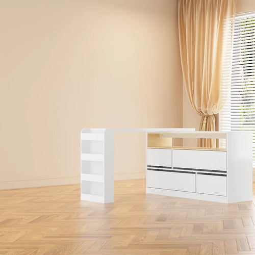 Commode à 4 tiroirs blanche pour chambre à coucher