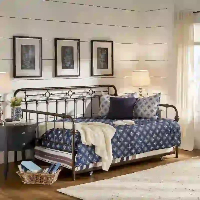 Lit de jour Darren en métal bronze, format standard, par iNSPIRE Q Classic