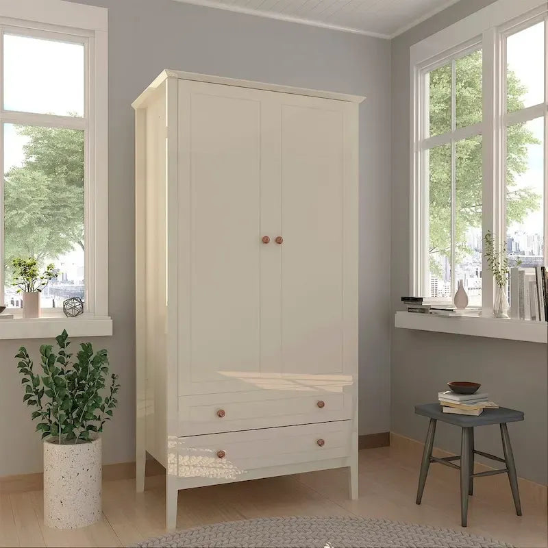 Armoire Manhattan Comfort Crown avec penderie et 2 tiroirs