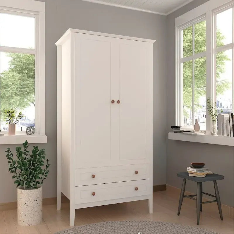 Armoire Manhattan Comfort Crown avec penderie et 2 tiroirs