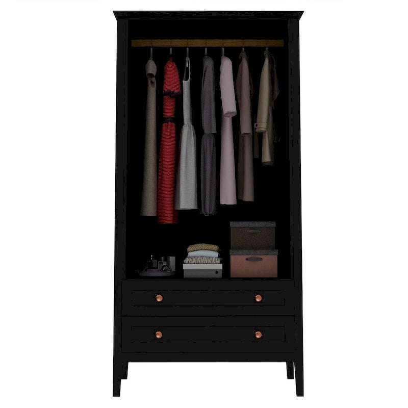 Armoire Manhattan Comfort Crown avec penderie et 2 tiroirs