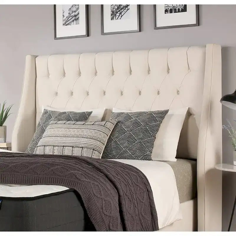 Lit plateforme rembourré Oxford Mammoth avec rangement et 2 tiroirs