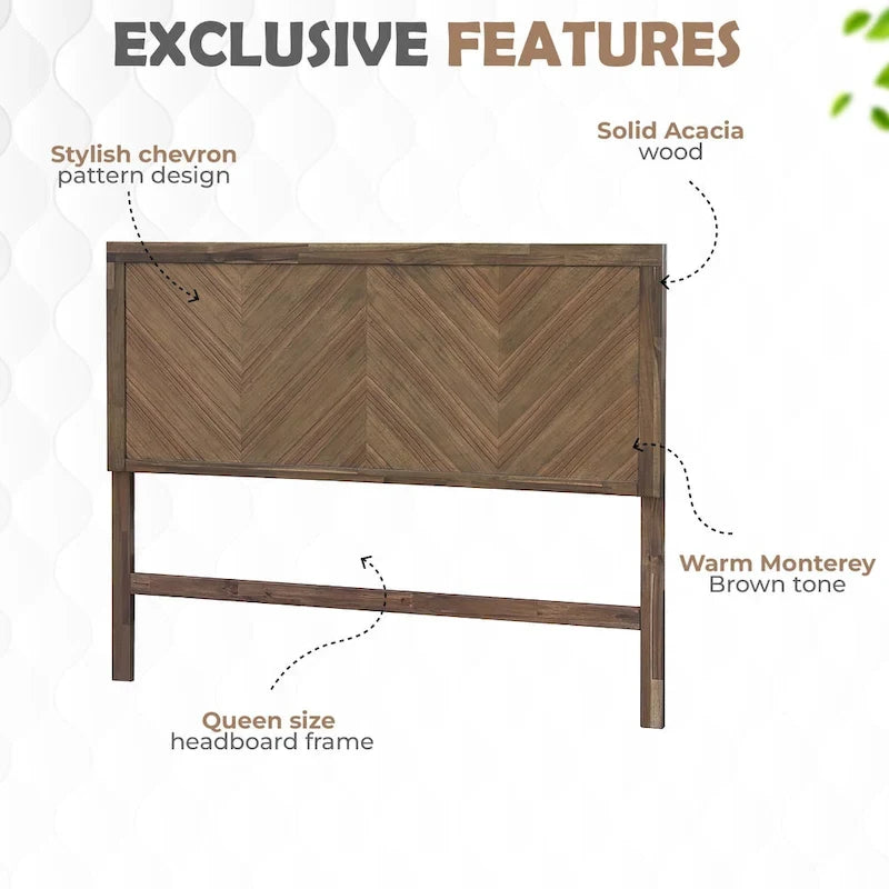 Tête de lit Piero Chevron pour lit Queen