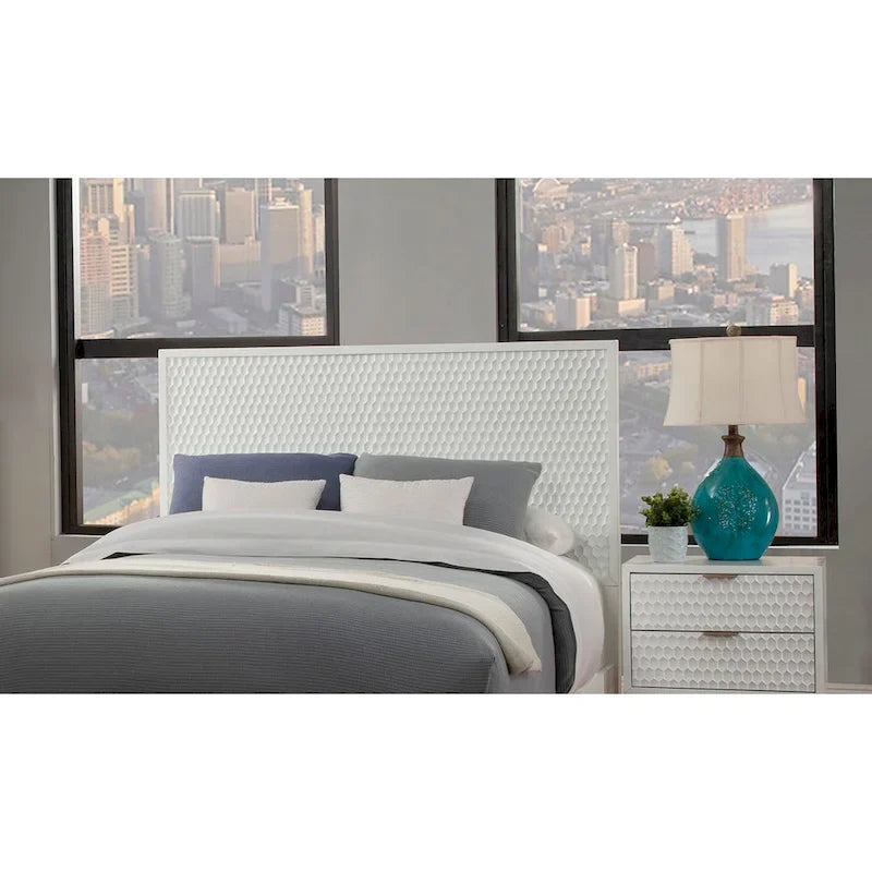 Origins by Alpine White Pearl Wood Headboard in White