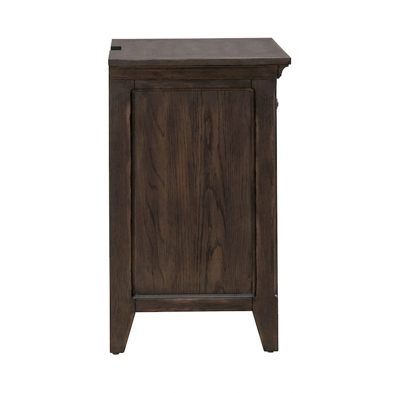 Table de chevet Paradise Valley Saddle Brown avec station de recharge