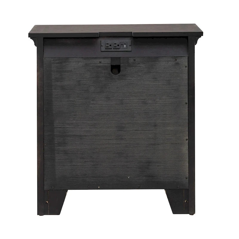 Table de chevet Paradise Valley Saddle Brown avec station de recharge