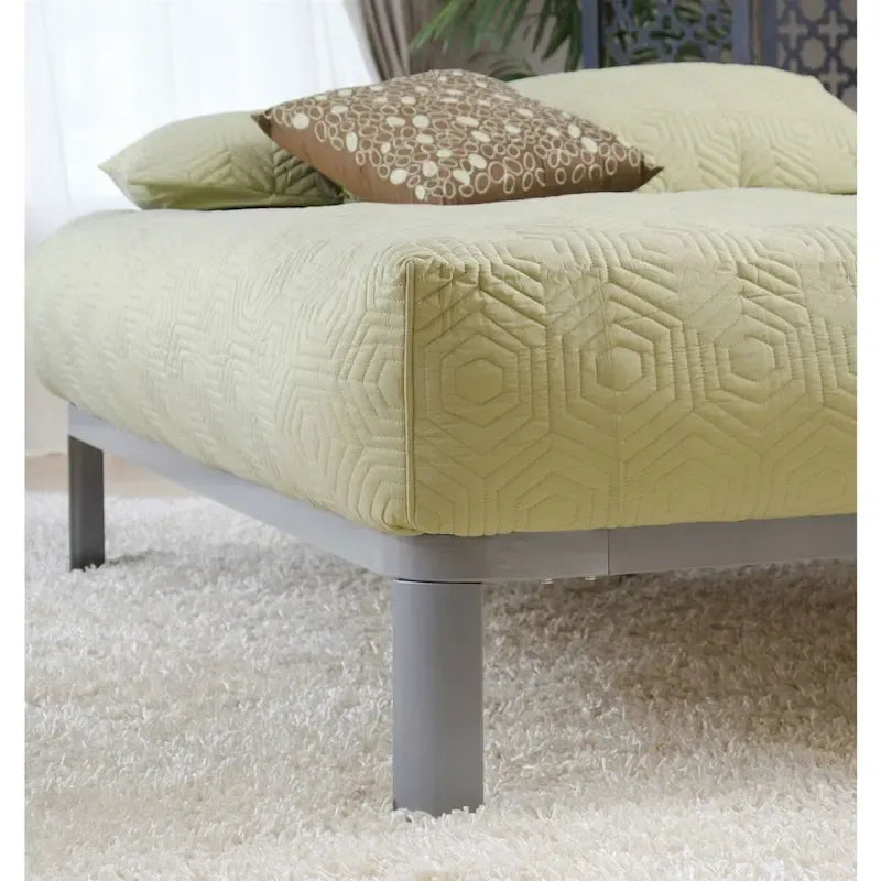 Cadre de lit plateforme en métal Luna, format Queen, avec lattes en bois