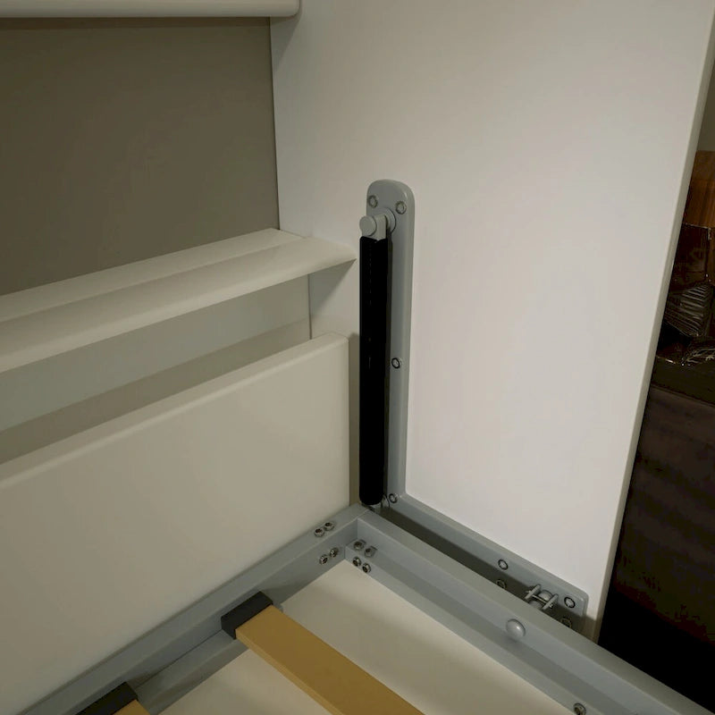 Modern Horizontal Twin Murphy Bed with Shelf Storage