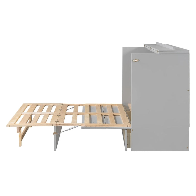 Lit escamotable pleine grandeur avec grands tiroirs pour chambre à coucher
