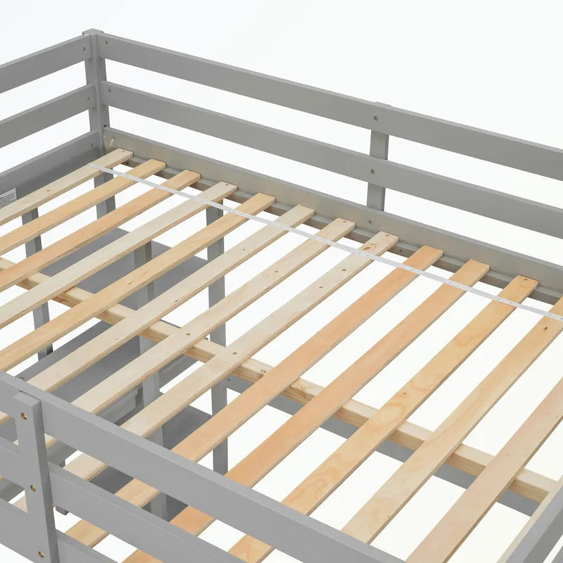 Full Loft Bed with Desk and Shelves