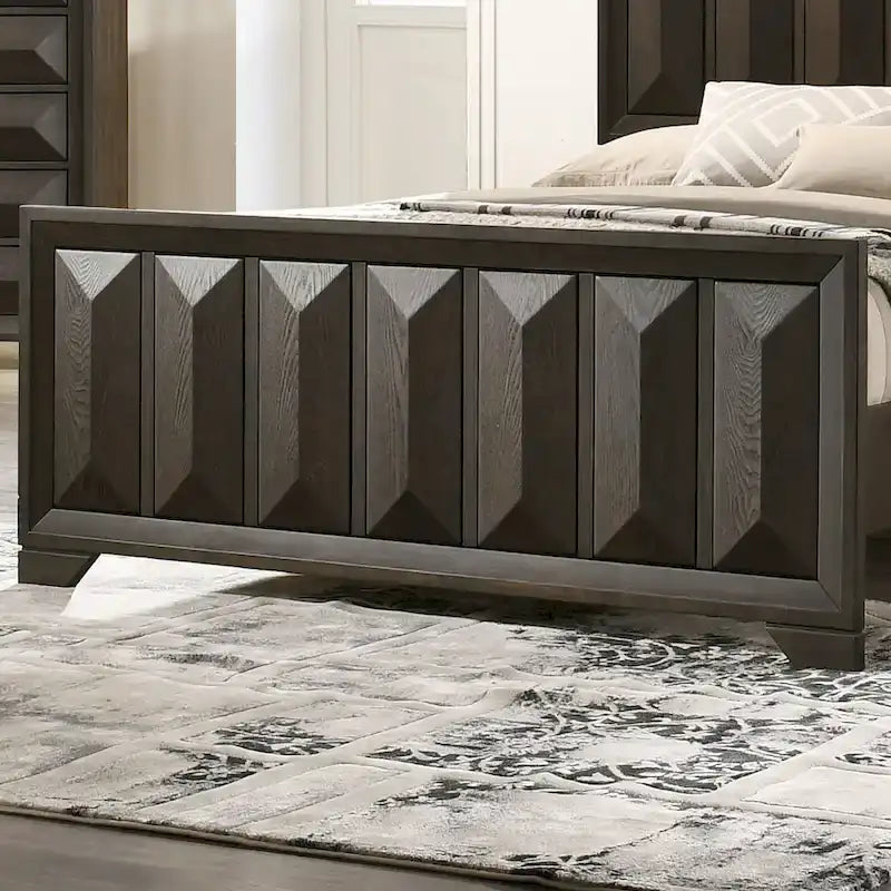 Lit à panneaux verticaux à facettes en bois Espresso Uppon de Furniture of America